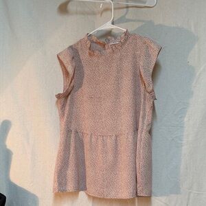 Patterned Cap Sleeve Blouse